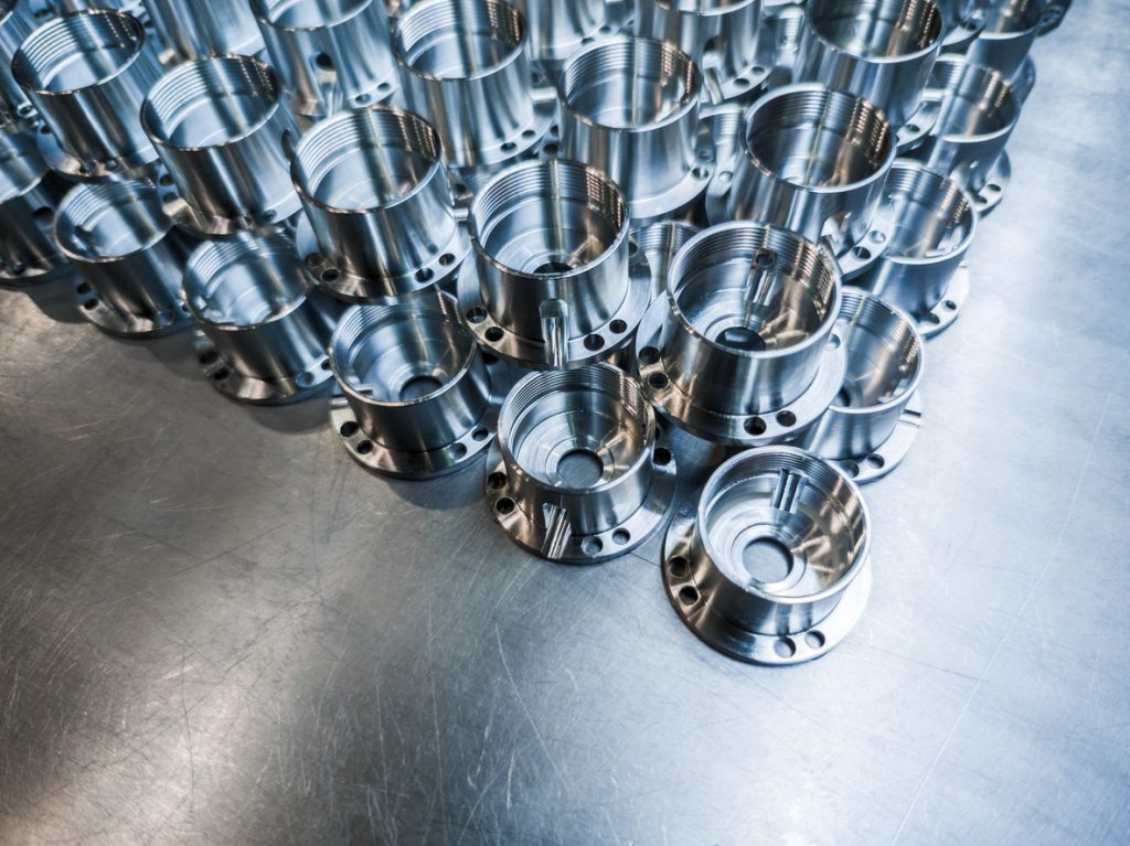 Closeup of precision machined components