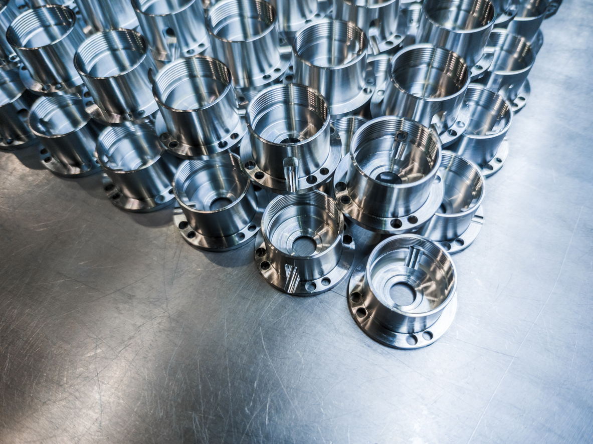 Closeup of precision machined components